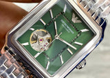 Buy Shop Emporio Armani Meccanico Automatic Green Dial Silver Steel Strap Watch For Men - AR60067 USA Online