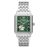Buy Shop Emporio Armani Meccanico Automatic Green Dial Silver Steel Strap Watch For Men - AR60067 USA Online