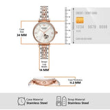 Buy Shop Emporio Armani Meccanico Automatic Mother of Pearl Dial Two Tone Steel Strap Watch For Women - AR60049 USA Online
