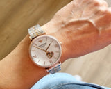 Buy Shop Emporio Armani Meccanico Automatic Mother of Pearl Dial Two Tone Steel Strap Watch For Women - AR60049 USA Online