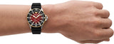 Buy Shop Emporio Armani Meccanico Automatic Red Dial Black Silicon Strap Watch For Men - AR60070 USA Online