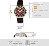 Buy Shop Emporio Armani Meccanico Automatic Red Dial Black Silicon Strap Watch For Men - AR60070 USA Online