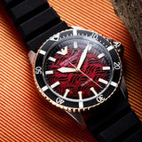 Buy Shop Emporio Armani Meccanico Automatic Red Dial Black Silicon Strap Watch For Men - AR60070 USA Online