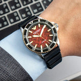 Buy Shop Emporio Armani Meccanico Automatic Red Dial Black Silicon Strap Watch For Men - AR60070 USA Online