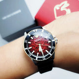 Buy Shop Emporio Armani Meccanico Automatic Red Dial Black Silicon Strap Watch For Men - AR60070 USA Online