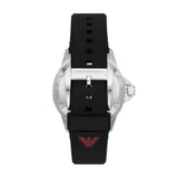 Buy Shop Emporio Armani Meccanico Automatic Red Dial Black Silicon Strap Watch For Men - AR60070 USA Online