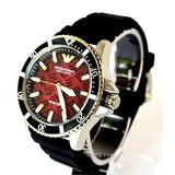 Buy Shop Emporio Armani Meccanico Automatic Red Dial Black Silicon Strap Watch For Men - AR60070 USA Online