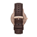 Buy Shop Emporio Armani Meccanico Automatic Silver Dial Brown Leather Strap Watch For Men - AR60039 USA Online