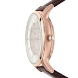 Buy Shop Emporio Armani Meccanico Automatic Silver Dial Brown Leather Strap Watch For Men - AR60039 USA Online
