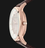 Buy Shop Emporio Armani Meccanico Automatic Silver Dial Brown Leather Strap Watch For Men - AR60039 USA Online