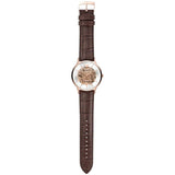 Buy Shop Emporio Armani Meccanico Automatic Silver Dial Brown Leather Strap Watch For Men - AR60039 USA Online