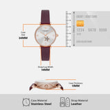 Buy Shop Emporio Armani Meccanico Automatic Silver Dial Burgundy Leather Strap Watch For Women - AR60044 USA Online