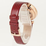 Buy Shop Emporio Armani Meccanico Automatic Silver Dial Burgundy Leather Strap Watch For Women - AR60044 USA Online