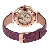 Buy Shop Emporio Armani Meccanico Automatic Silver Dial Burgundy Leather Strap Watch For Women - AR60044 USA Online