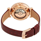 Buy Shop Emporio Armani Meccanico Automatic Silver Dial Burgundy Leather Strap Watch For Women - AR60044 USA Online