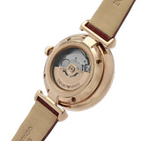 Buy Shop Emporio Armani Meccanico Automatic Silver Dial Burgundy Leather Strap Watch For Women - AR60044 USA Online