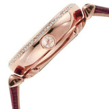 Buy Shop Emporio Armani Meccanico Automatic Silver Dial Burgundy Leather Strap Watch For Women - AR60044 USA Online