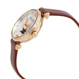 Buy Shop Emporio Armani Meccanico Automatic Silver Dial Burgundy Leather Strap Watch For Women - AR60044 USA Online
