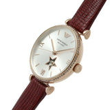Buy Shop Emporio Armani Meccanico Automatic Silver Dial Burgundy Leather Strap Watch For Women - AR60044 USA Online