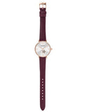Buy Shop Emporio Armani Meccanico Automatic Silver Dial Burgundy Leather Strap Watch For Women - AR60044 USA Online