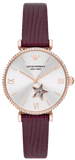 Buy Shop Emporio Armani Meccanico Automatic Silver Dial Burgundy Leather Strap Watch For Women - AR60044 USA Online
