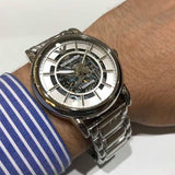 Buy Shop Emporio Armani Meccanico Automatic Silver Dial Silver Steel Strap Watch for Men - AR60006 USA Online