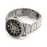 Buy Shop Emporio Armani Meccanico Automatic Skeleton Black Dial Silver Steel Strap Watch For Men - AR60021 USA Online