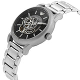 Buy Shop Emporio Armani Meccanico Automatic Skeleton Black Dial Silver Steel Strap Watch For Men - AR60021 USA Online