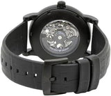 Buy Shop Emporio Armani Meccanico Automatic Skeleton Dial Black Leather Strap Watch For Men - AR60008 USA Online