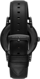 Buy Shop Emporio Armani Meccanico Automatic Skeleton Dial Black Leather Strap Watch For Men - AR60008 USA Online
