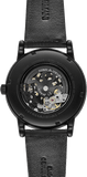 Buy Shop Emporio Armani Meccanico Automatic Skeleton Dial Black Leather Strap Watch For Men - AR60008 USA Online
