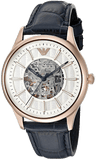 Buy Shop Emporio Armani Meccanico Automatic White Dial Blue Leather Strap Watch For Men - AR1947 USA Online