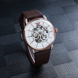 Buy Shop Emporio Armani Meccanico Automatic White Dial Brown Leather Strap Watch For Men - AR60027 USA Online