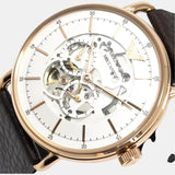 Buy Shop Emporio Armani Meccanico Automatic White Dial Brown Leather Strap Watch For Men - AR60027 USA Online