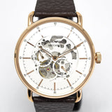 Buy Shop Emporio Armani Meccanico Automatic White Dial Brown Leather Strap Watch For Men - AR60027 USA Online