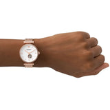 Buy Shop Emporio Armani Meccanico Automatic White Dial Rose Gold Mesh Strap Watch For Women - AR60063 USA Online