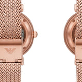 Buy Shop Emporio Armani Meccanico Automatic White Dial Rose Gold Mesh Strap Watch For Women - AR60063 USA Online