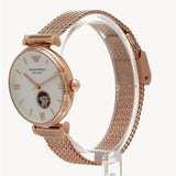 Buy Shop Emporio Armani Meccanico Automatic White Dial Rose Gold Mesh Strap Watch For Women - AR60063 USA Online