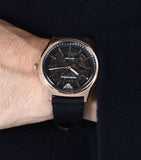 Buy Shop Emporio Armani Meccanico Black Dial Black Leather Watch For Men - AR60004 USA Online