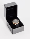 Buy Shop Emporio Armani Meccanico Black Dial Black Leather Watch For Men - AR60004 USA Online