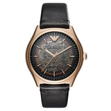 Buy Shop Emporio Armani Meccanico Black Dial Black Leather Watch For Men - AR60004 USA Online