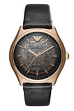Buy Shop Emporio Armani Meccanico Black Dial Black Leather Watch For Men - AR60004 USA Online