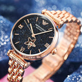 Buy Shop Emporio Armani Meccanico Crystals Black Dial Rose Gold Steel Strap Watch For Women - AR60043 USA Online