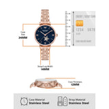 Buy Shop Emporio Armani Meccanico Crystals Black Dial Rose Gold Steel Strap Watch For Women - AR60043 USA Online