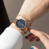 Buy Shop Emporio Armani Meccanico Crystals Black Dial Rose Gold Steel Strap Watch For Women - AR60043 USA Online