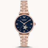 Buy Shop Emporio Armani Meccanico Crystals Black Dial Rose Gold Steel Strap Watch For Women - AR60043 USA Online