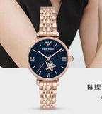 Buy Shop Emporio Armani Meccanico Crystals Black Dial Rose Gold Steel Strap Watch For Women - AR60043 USA Online
