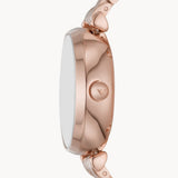 Buy Shop Emporio Armani Meccanico Crystals Black Dial Rose Gold Steel Strap Watch For Women - AR60043 USA Online