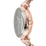 Buy Shop Emporio Armani Meccanico Crystals Black Dial Rose Gold Steel Strap Watch For Women - AR60043 USA Online