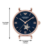 Buy Shop Emporio Armani Meccanico Crystals Black Dial Rose Gold Steel Strap Watch For Women - AR60043 USA Online